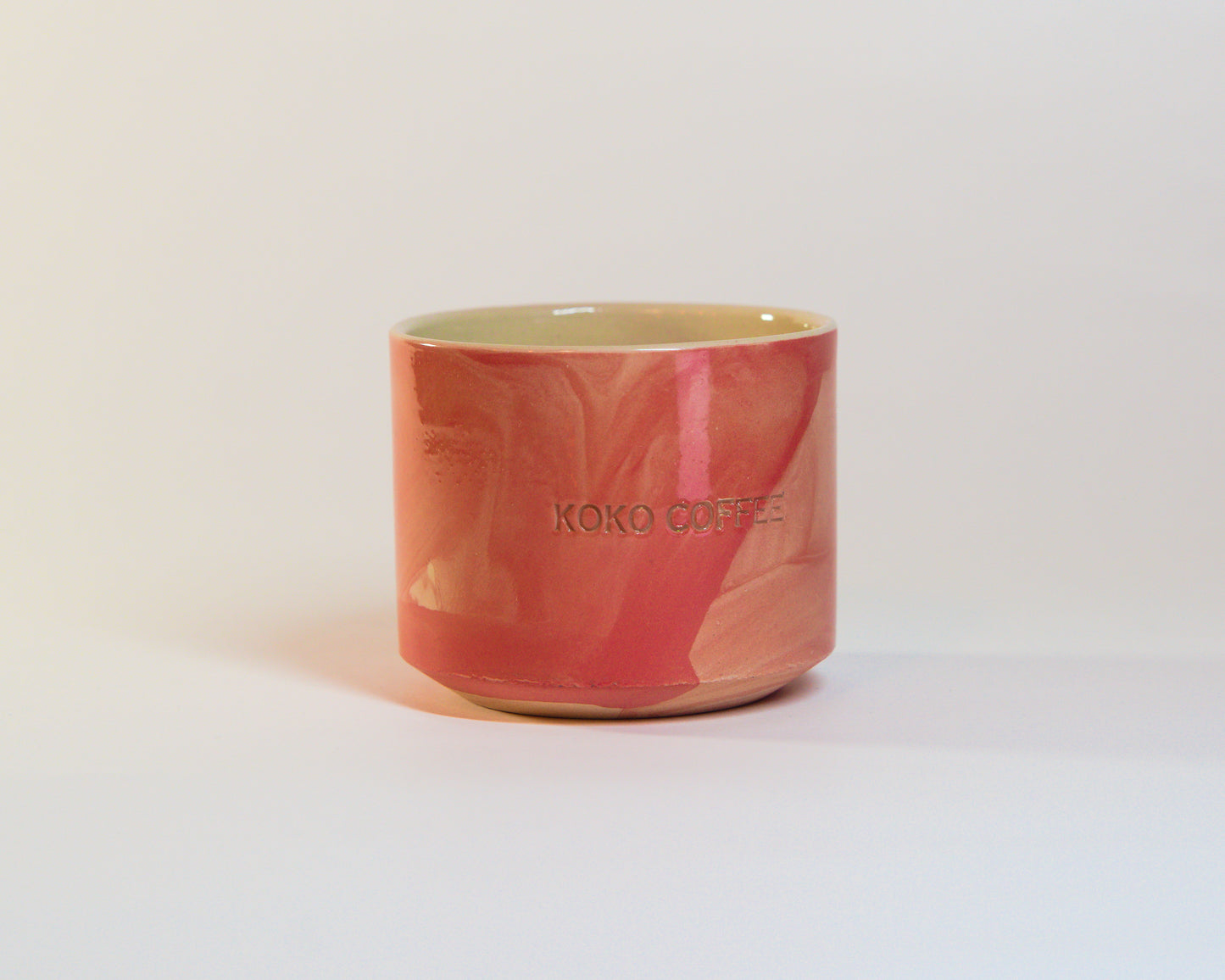 Cappuccino-Tasse Keramik handgefertigt – Engoben Marmorierung