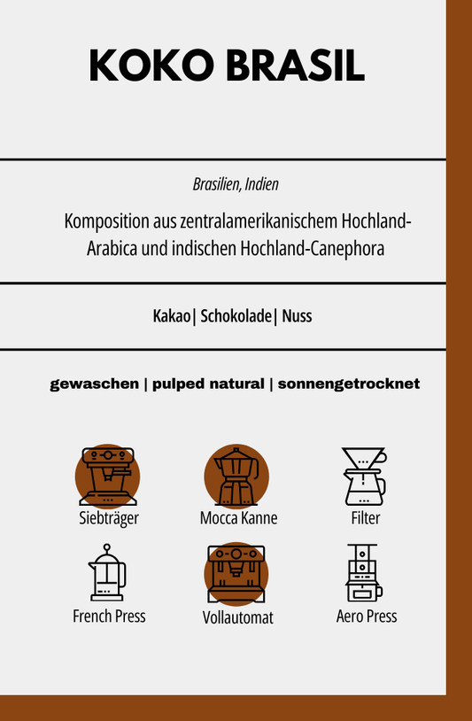 KOKO BRASIL – Espresso Blend aus Brasilien & Indien mit feiner Süße