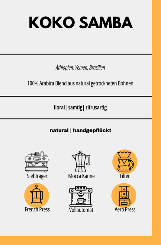 KOKO SAMBA – 100 % Arabica Filterkaffee Natural Blend